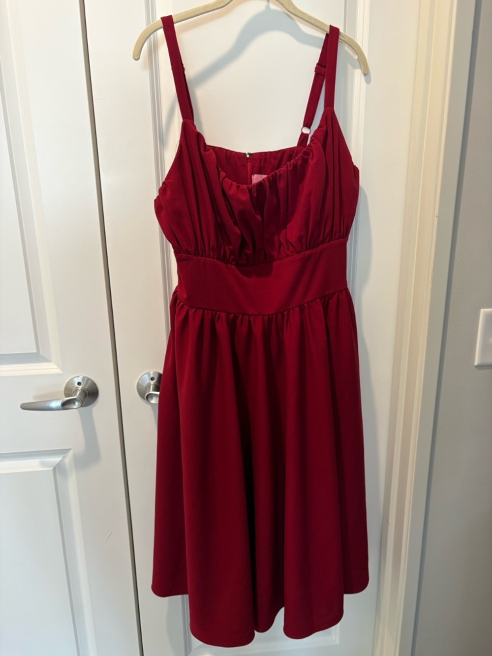 Vixen by Micheline Pitt Crimson Red Sleeveless Midi Dress